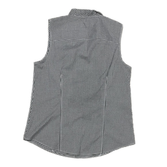 Talbots women’s Sleeveless Ruffle-Trim Gingham Top button down blouse - Picture 4 of 9